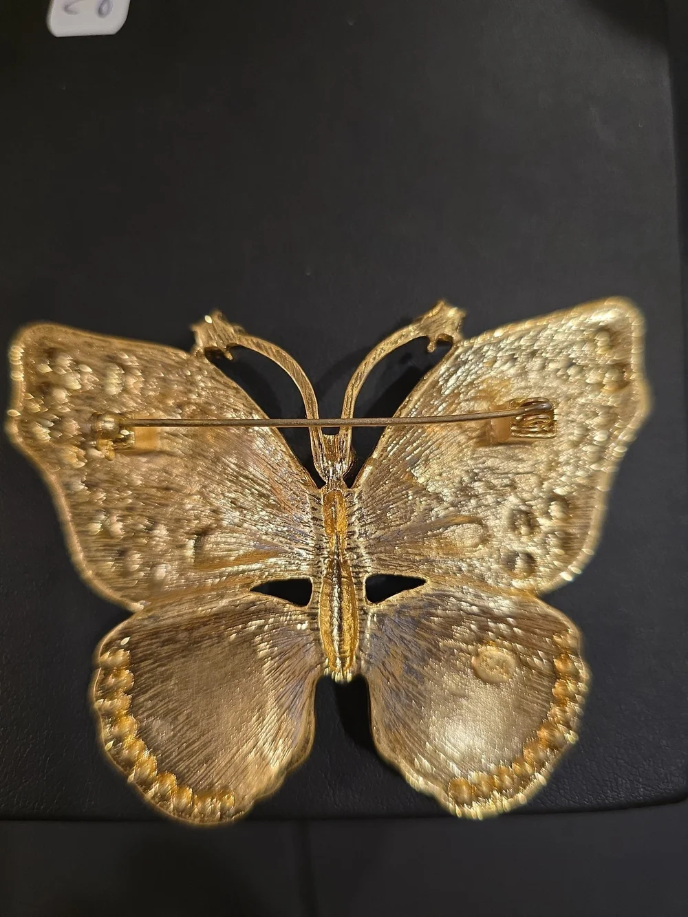 Kenneth Cole Gold-Tone Butterfly Brooch with Green and Cream Enamel